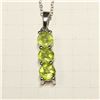 Image 1 : RHODIUM PLATED ST.SILVER PERIDOT(3CT)