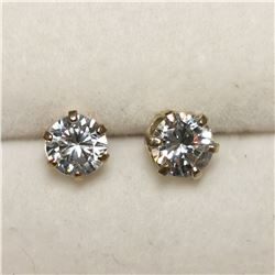10K YELLOW GOLD CUBIC ZIRCONIA 5*5MM EARRINGS