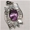 Image 1 : SILVER AMETHYST CUBIC ZIRCONIA  NECKLACE
