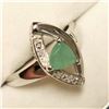 Image 3 : RHODIUM PLATED ST.SILVER EMERALD(0.6CT) RING