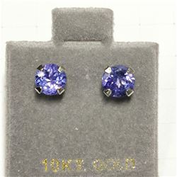 10K WHITE GOLD TANZANITE(1.5CT) EARRINGS