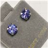 Image 2 : 10K WHITE GOLD TANZANITE(1.5CT) EARRINGS
