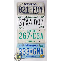 LOT OF 4 COLLECTIBLE LICENSE PLATES