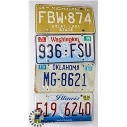 LOT OF 4 COLLECTIBLE LICENSE PLATES