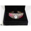 Image 1 : RHINESTONE & PINK QUARTZ FASHION WATCH