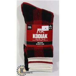 2PK OF KODIAK WOOL BLEND SOCKS; SIZE M/M