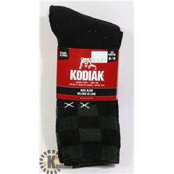2PK OF KODIAK WOOL BLEND SOCKS; SIZE M/M