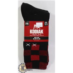 2PK OF KODIAK WOOL BLEND SOCKS; SIZE M/M