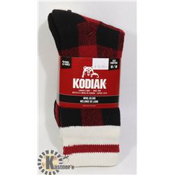 2PK OF KODIAK WOOL BLEND SOCKS; SIZE M/M