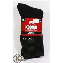2PK OF KODIAK WOOL BLEND SOCKS; SIZE M/M