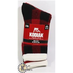 2PK OF KODIAK WOOL BLEND SOCKS; SIZE M/M