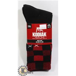2PK OF KODIAK WOOL BLEND SOCKS; SIZE M/M