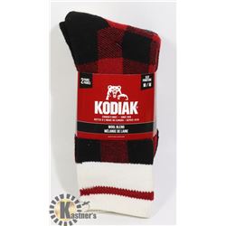 2PK OF KODIAK WOOL BLEND SOCKS; SIZE M/M
