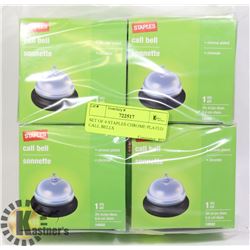 SET OF 4 STAPLES CHROME PLATED CALL BELLS