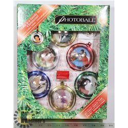 NEW PHOTOBALL CHRISTMAS ORNAMENT SET