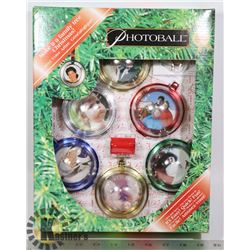 NEW PHOTOBALL CHRISTMAS ORNAMENT SET