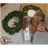 Image 1 : CHRISTMAS WREATH AND OTHER DECORATIONS