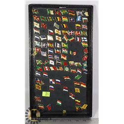 FLAT OF ASSORTED NATIONAL FLAG PINS