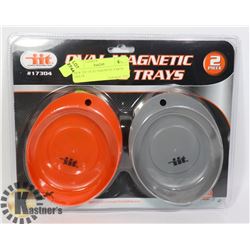 NEW 2PC OVAL MAGNETIC PARTS TRAYS