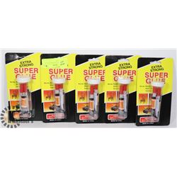 5 NEW PACKS OF SUPER GLUE ( 2 TUBES IN EACH)