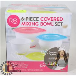 NEW 6PC COVERED MIXING BOWL SET WITH GRIPPY