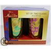 Image 1 : NEW DISNEY ALADDIN 2PC 16-OZ GLASSES SET