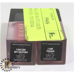 2 REALHER MATTE LIQUID LIPSTICKS - TRUE RED &