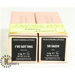 2 REALHER MOISTURIZING LIPSTICKS - DARK PINK &