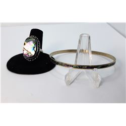 21)  MEXICAN ALPACA SILVER & ABALONE