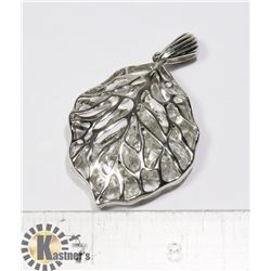 LARGE LEAF PENDANT WITH STONES
