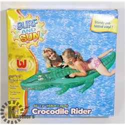 NEW 66" X 31" CROCODILE RIDER BLOW UP TOY