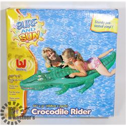 NEW 66" X 31" CROCODILE RIDER BLOW UP TOY