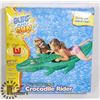 Image 1 : NEW 66" X 31" CROCODILE RIDER BLOW UP TOY