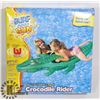 Image 1 : NEW 66" X 31" CROCODILE RIDER BLOW UP TOY