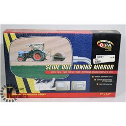 SLIDE OUT TOWING MIRROR, FITS SOME OLD CHEVY AND