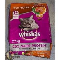 BAG OF WHISKAS CAT FOOD, 7.7KG