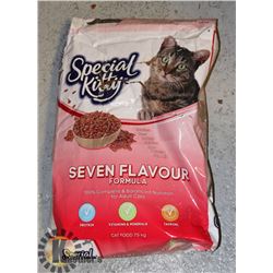 BAG OF SPECIAL KITTY CAT FOOD, 7.5KG