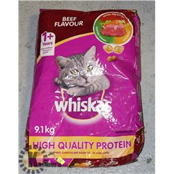 BAG OF WHISKAS CAT FOOD, 9.1KG