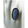 Image 1 : 2)  OWYHEO BLUE OPAL RING, STAMPED 925