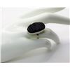 Image 1 : 4)  BLACK TOURMALINE OVAL RING STAMPED