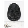 Image 1 : #205-BLACK OBSIDIAN PENDANT BUDDHIST