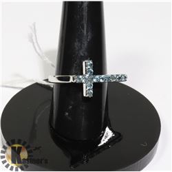 #189-SKY BLUE TOPAZ RING SIZE 7.7