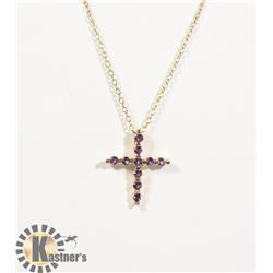 #135-AMETHYST PENDANT + NECKLACE