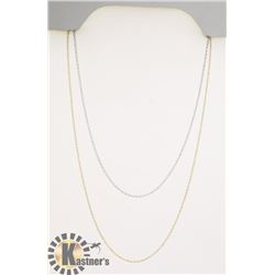 #114-STERLING SILVER NECKLACE 2pcs/18"