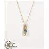 #122-BLUE TOPAZ & CZ NECKLACE & PENDANT