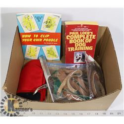 ESTATE BOX OF DOG SUPPLIES