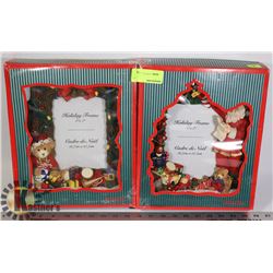 TWO CHRISTMAS PICTURE FRAMES FOR 5 X 7" PHOTOS