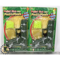 TWO PLASTIC PELLET GUN TOYS