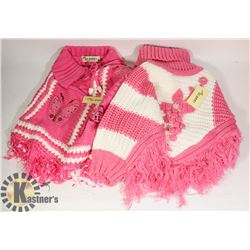 TWO GIRLS SWEATER PONCHOS SIZE MEDIUM