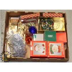 LARGE FLAT OF CHRISTMAS DECORATIONS